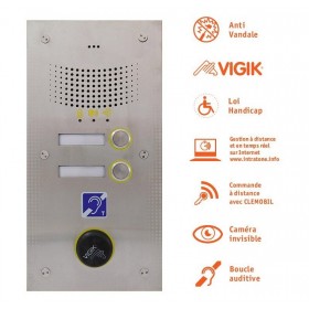 Kit Video en sailli Audio GSM VILLA 3 boutons finition platinium Intratone  - Domo Confort